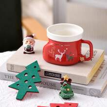 1pc/5pcs 300ml Ceramic Mug, Christmas Boot Shape With Reindeer Print, Suitable For Home Use, Holiday Decoration And Christmas Gift - Multi-color - Christmas Stocking Mug - View 12