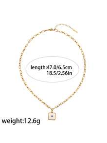 2pcs/Set Halloween Style Men's Accessories Stainless Steel Sun Evil Eye Square Plate Cross Double Layer Stacked Necklace, Holiday Gift For Friends, Suitable For Daily Wear (No Box) - Gold - View 4