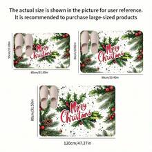 1pc Merry Christmas Pattern Rug, Soft & Comfortable Bedroom Carpet, Washable Rug, Suitable For Front Door, Entrance, Hallway, Kitchen, Bedroom, Dorm, Dining Room, Skin-Friendly Rug, Living Room Carpet, Sofa Seat Rug, Area Rug, Creative Versatile Home Decor Rug, Large Living Room Carpet, Bedroom Carpet, Dressing Room Carpet, Room Decor, Gift For Family And Friends - Multicolor - View 7