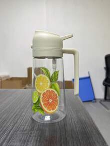 1pc Unique Hand-Painted Olive Branch Pattern Pp Oil Cruet, Unique Automatic Flip Lid Leak-Proof Oil Bottle With Handle, Exclusive Printed Olive Design Kitchen Olive Oil And Vinegar Container, Suitable For Cooking And Baking - View 15