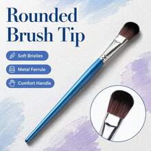 Dom Delfim Flat Head Artist Brush Set, Includes 6 Brown Round Head Brushes - 6-piece Brown Round Tip Set - View 4