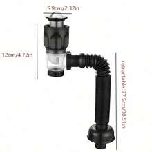 Multifunctional Extendable Retractable Bathroom Sink Drain Pipe, Universal Wall And Horizontal Drainage Complete Set, Anti-Odor Sink Drain Pipe - A - View 2