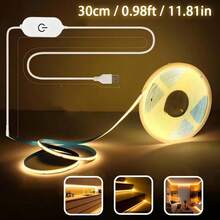 Touch Dimmable COB LED Strip Light USB Flexible Diode Light Strip For Room DIY, TV/Computer Backlight, Wall Decoration Linear Lighting - Warm White - View 10