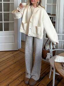 Cárdigan estilo Mori Academy minimalista elegante y sexy para mujer, nuevo para otoño/invierno - Blanco - Ver 1