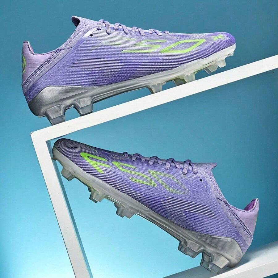 Adult Men's And Women's Low-Top Long Stud Football Shoes, Sports Anti-Slip Wear-Resistant, Suitable For Matches And Training - Purple - View 1
