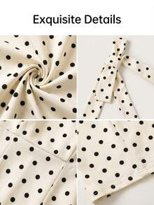 Women's Summer Solid Color Sleeveless Dress, Back Zipper Design, Casual Multi-Functional Butter Yellow Dress Elegant Vacation - Apricot Base With Black Spots - View 3