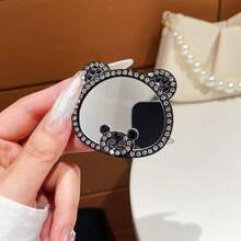 Light Luxury Rhinestone Bear Makeup Mirror Air Cushion Phone Case Back Sticker Universal Adhesive Highly Attractive Thin Portable Stand For Women - Multicolor - View 14
