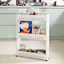 Double-Door PP Bathroom Storage Shelf – Bathroom Storage – Slim And Tall Type – Space-Saving – Easy To Install – Waterproof And Stable – White – 17 X 15 X 78 Cm - White - View 2