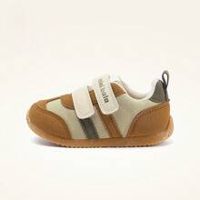 mini bala Sepatu Sneakers Retro Balita 2026 Terbaru, Garis-Garis Blok Warna, Perekat Ganda, Sol Lembut, Anti Selip, Bernapas, Sepatu Anak untuk Berjalan - nada kopi putih - View 2