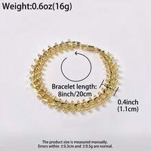 1pc Classic Vintage 18K Gold Plated Braided Copper Bracelet, Unisex, Suitable For Daily Wear And Party, Fashion Hip-Hop Gift Jewelry - Gold - View 11