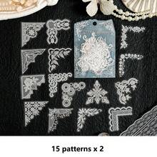1包30張PET復古蕾絲邊框貼紙，適用於剪貼簿、手帳與拼貼 - DT1857 - 查看 8