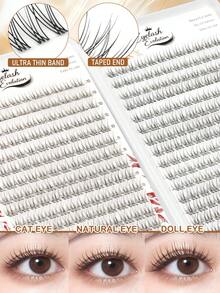 EYELASH EVOLUTION 384 قطعة من رموش فردية، كتاب رموش، رموش صناعية عنقودية، رموش صناعية منزلية DIY، رموش صناعية عنقودية، رموش صناعية فردية، رموش قصيرة، رموش صناعية، رموش طبيعية، سهلة الاستخدام، مناسبة للمبتدئين، جمالية - C - مشاهدة 2