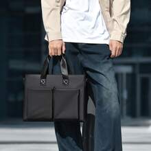 1pc Men's Business Briefcase Large Capacity Handbag 14inch Laptop Bag Multi-Pocket Commuter Crossbody Bag Office Travel Minimalist Handbag - Briefcase - View 9