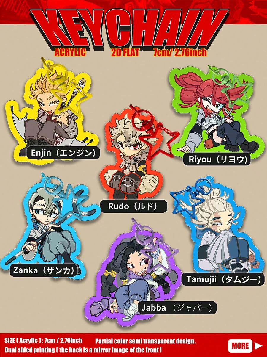 Gachiakuta Acrylic Pendant/Keychain - Inspired By Rudo, Engine, Zanka, Riyo And Amo & Jabba - Bag Charm/Car Key Ring Accessory - Anime Merchandise - Perfect Gift For Gachiakuta Fans, Family And Friends