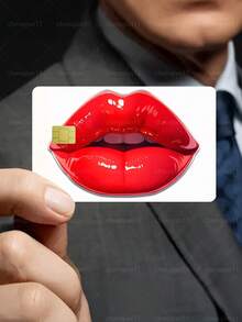 1件性感紅唇官方信用卡貼紙隱私保護卡皮，女性圖案生日禮物PVC材質防指紋防刮耐磨卡套，卡保護套，適合男士、女士、情侶，小晶片卡、銀行卡裝飾貼紙，信用卡、交通卡、學生校園卡個性化DIY - A款 - 查看 5
