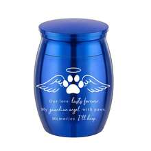 Mini Pet Cremation Urn With Paw Print, Dustproof Sealed Box For Dog Cat Ashes, Creative Funeral Memorial Keepsake Container With Lid - Multicolor - View 15