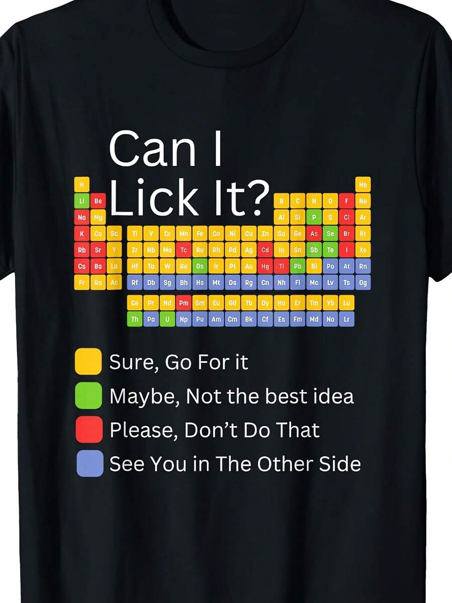 Can I Lick It Funny 100 Days Of School Periodic Table T-Shirt - 款式 - 查看 1