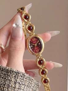 1pc Women's Vintage High-Quality Exquisite Luxury Pearl Bracelet Watch, Suitable For Holiday Gifts And Daily Wear - White - View 3