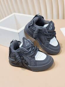 1 Pair Fashionable Sports Skateboard Shoes, Versatile Daily Wear, Breathable, Lightweight, Casual Sports - Grey - View 2