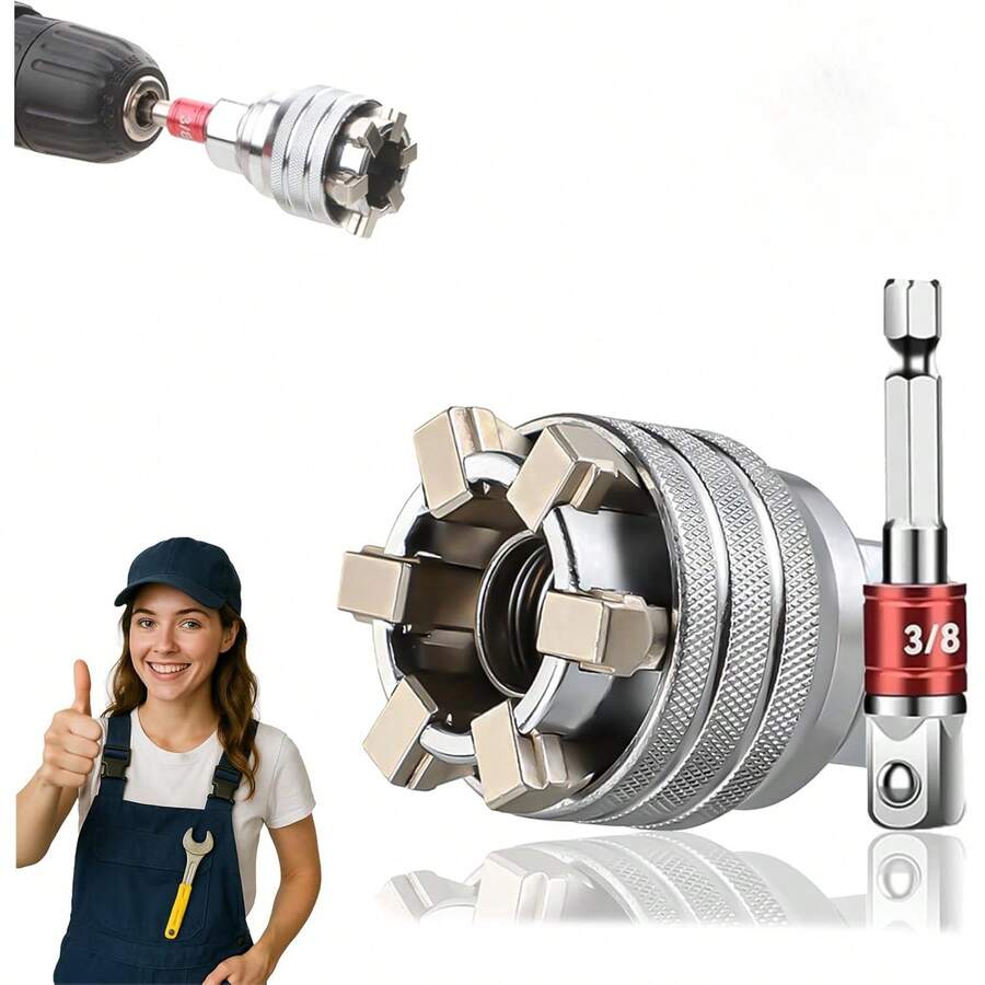 Adjustable Universal Socket Wrench, Manual Multi-Function Universal Socket Tool, Fits 10mm To 19mm Nuts, Compatible With 3/8" Ratchet Torque Wrench - Multiple Styles - View 1