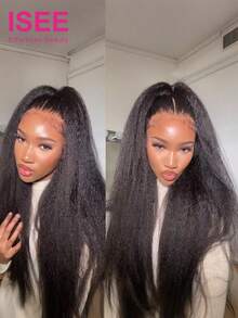 ISEE Invisi 360° Lace Front Wig With Drawstring, Pre-Cut Lace, InvisiFit Invisible Straps, Human Hair, Pre-Plucked, Pre-Bleached, 180% Density, 360° Full Lace Front Wig, 14-28 Inches - SNatural - View 2