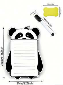Panda Shaped Magnetic Refrigerator Calendar Set, Includes Magnetic Whiteboard Marker And Eraser Cloth, Can Be Attached To Refrigerator Surface, Convenient For Storage And Access, Monthly And Weekly Planning Writing Areas, Reusable Kitchen Planner, Includes Refrigerator Magnets And Magnetic Whiteboard Marker - Multicolor - View 3