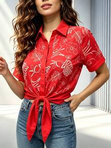 Women Blouses & Shirts - Red - View 1