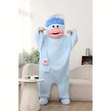 2026 New Couple Cartoon Monster Bathrobe, Unisex, Fun Big Mouth Long Fur Thickened Coral Fleece Sleepwear, Super Soft Skin-Friendly Warm Loose Home Wear, Comfortable Warm Indoor Casual For Autumn/Winter, Back To School Gift - Multicolor - View 17