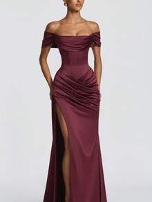 Women Formal & Evening Dresses - Burgundy - View 1