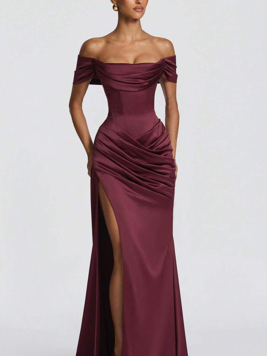 Women Formal & Evening Dresses - Burgundy - View 1