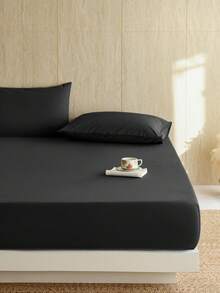 Minimalist Modern King Bedding Set - 3 Pieces - No Sheets - King Fitted Sheet Set - Soft, Comfortable And Breathable - Easy Care - Wrinkle Resistant And Fade Resistant - Brushed Microfiber - Deep Pocket Sheets (Black) - Black - View 1