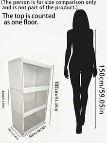 1pc Dust-Proof Storage Cabinet With Lid, Wardrobe Organizer And Storage Rack, Space-Saving, Sturdy And Stylish, Easy To Assemble And Disassemble, Suitable For Living Room, Bedroom, Home Use, Also Ideal As Holiday Gift And Christmas Gift - Multicolor - View 5