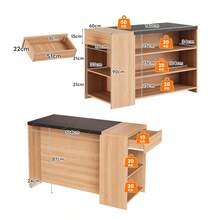 Storage Islands & Carts - 黑色+原木色+中密度纖維板+餐廳 - 查看 6
