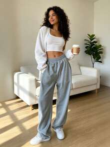 Women Sweatpants - Grey - View 2
