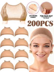 Ultra Thin Breathable Nylon Wig Caps, Stretch Sheer Stocking Wig Liner Caps With Wide Elastic Band, Hair Net Caps For Women Wig Installation Cosplay - Multi-color - View 2