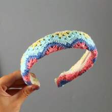 Bohemian Style Floral Knitted Headband - Women's Cute Fashion Hair Accessory, Suitable For Vacation, Holiday, Party Outfit Headpiece Hair Hoop - Multicolor - View 12