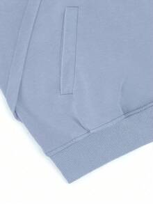 Women's Casual Cute Light Blue Knitted Fabric Short Sleeve Shacket Regular Length Rib-Knit Detail Round Neck Jacket For Spring And Fall Outfits - Light Gray-blue - View 7
