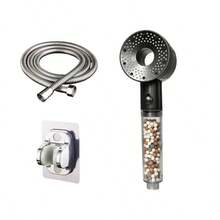 1pc High Pressure Water-Saving Shower Head, 5 Adjustable Modes, With Bead Filter, ABS Material, Pressurized Shower Head, Bathroom Accessory, Home Bathroom Decor, Autumn Decoration - A - View 8