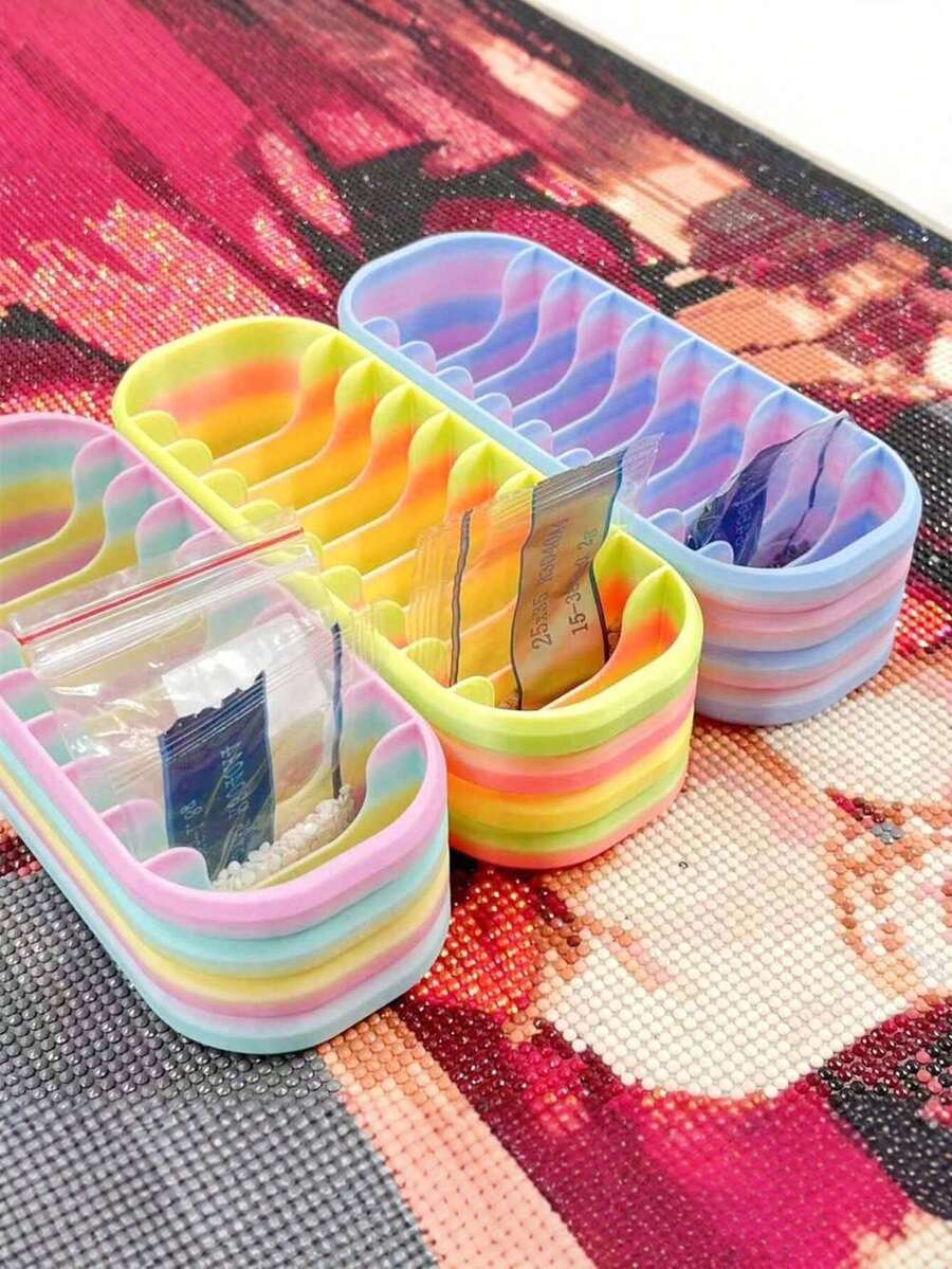 10格鑽石畫珠子收納盒,顏色編碼分類整理盒,手工收納盒,適合愛好者,鑽石畫用品與珠子收納 - 鑽盤 - 查看 1