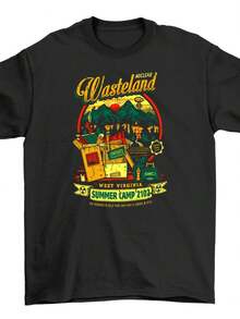 Wasteland Summer Camp T-Shirt - A Post-Apocalyptic Laugh Riot! Funny Tee, Unisex - 款式 - 查看 1