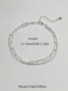 SYMFNY Women's 925 Sterling Silver Double Strand Bracelet, Unique Design, Shiny Bracelet, Birthday Gift For Best Friend - Silver - View 5