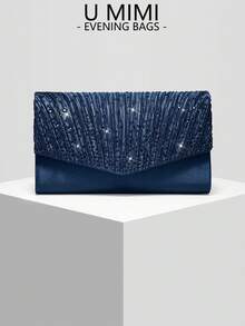 New Women's Sparkling Rhinestone Evening Bag, Bridal Wedding Bag, Versatile Handbag, Crossbody Bag, Wedding Season Bag, Perfect For Weddings, Conferences, Banquets, Parties, Balls, Beach Parties, Best Gift For Women - Blue - View 8