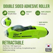 - Double Sided Adhesive With Dispenser Roller Included - Permanent, Sticky, Transparent - Ideal For Scrapbooking, Crafts And More - Retractable 315 Inches Per Cartridge,20 Cartridge - Colorful - View 3