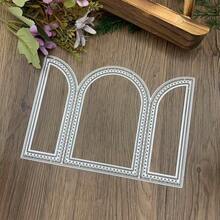 Arched Beaded Stitch Border Carbon Steel Cutting Die, Arch Hollow Frame Die, Frame, Greeting Card Window, Planner Arch Background Decoration DIY Embossing Die - LX74 - View 7