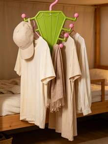 V-Shaped Double-Sided Wardrobe Storage Rack, Heavy Duty 360° Rotating Triangular Wardrobe Storage Rack, Combinable Multi-Function Door Back Bathroom Clothes Rack Space-Saving (Green, White). - Multicolor - View 4