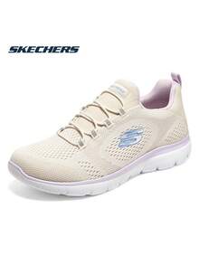 Skechers Women's Slip-On Mesh Casual Walking Shoes Breathable Lightweight Soft Sole Daily Commute Walking Sneakers - Khaki - View 1