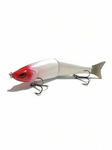 GOTURE 1pc Realistic 2-Section Lure, Fishing Bait, Multi-Joint Plastic Hard Bait, Soft Tail 0.65oz Saltwater Fishing Lure - Multicolor - View 9