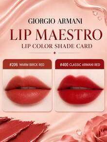 Giorgio Armani Armani 紅管絲絨唇釉 #206，6.5ml 正裝 / 3ml 試用裝，高顯色、持久不脫色、滋潤不乾澀，情人節禮物 - 206 lip maestro - 查看 4