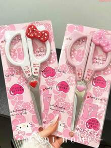 1 buah Gunting Sanrio Hello Kitty Stainless Steel, Alat Tulis Lucu, Gunting Kerajinan, Set Gunting Kain Multifungsi, Perlengkapan Kerajinan Lucu, Bahan Plastik, Dengan Gagang Pita Berbentuk Hati, Cocok Untuk Penggunaan Sehari-hari di Rumah, Kerajinan, Sekolah dan Kantor - Versi yang ditingkatkan - View 12