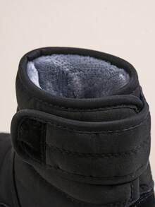 1 Pair Boys Black High-Top Thermal Lined Warm Comfortable Snow Boots Suitable For Winter - Black - View 7